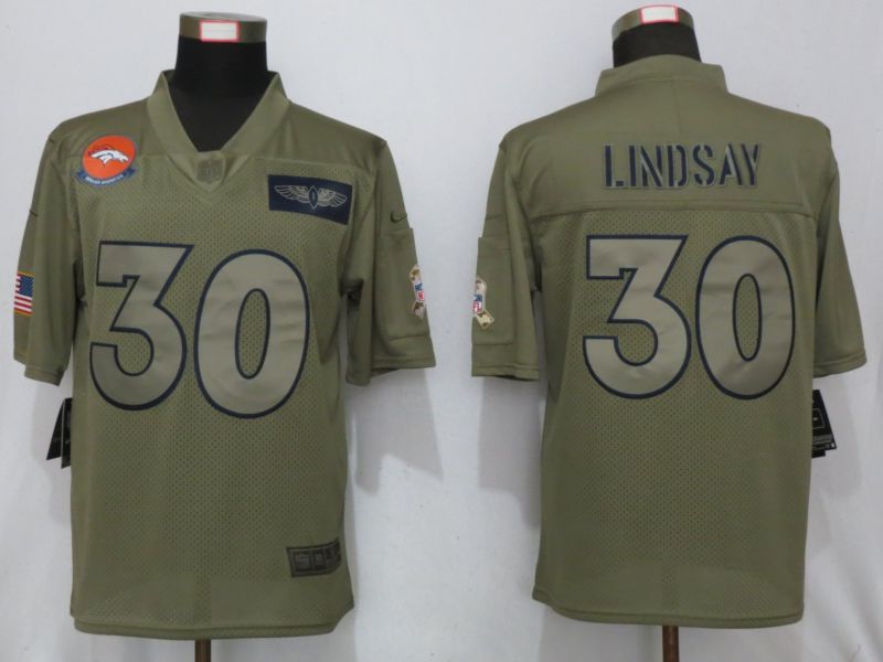 Men Denver Broncos #30 Lindsay Nike Camo 2019 Salute to Service Limited NFL Jerseys